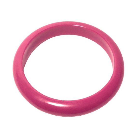 Vintage 1980s to Y2K Domed Hot Pink Color Pop Lucite Bangle Bracelet - Picture 3 of 6